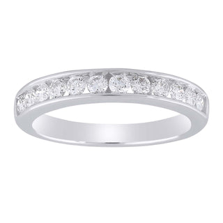Ice Jewellery Band Ring with 0.50ct Diamond in 9K White Gold -  IGR-20773-W | Ice Jewellery Australia