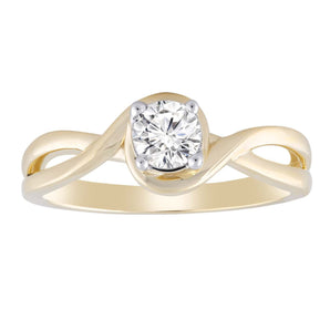 Ice Jewellery Ring with 0.40ct Diamond in 9K Yellow Gold -  IGR-23126-Y | Ice Jewellery Australia