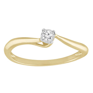 Ice Jewellery Solitaire Ring with 0.05ct Diamond in 9K Yellow Gold -  IGR-29314-Y | Ice Jewellery Australia