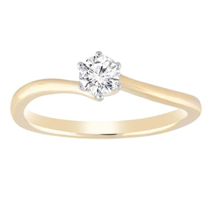 Ice Jewellery Solitaire Ring with 0.33ct Diamond in 9K Yellow Gold -  IGR-32726-Y | Ice Jewellery Australia