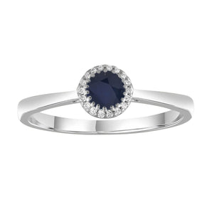 Ice Jewellery Diamond Sapphire Ring with 0.05ct Diamonds in 9K White Gold - IGR-34612BS-W | Ice Jewellery Australia
