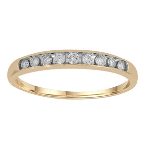 Ice Jewellery Band Ring with 0.20ct Diamonds in 9K Yellow Gold -  IGR-35682-Y | Ice Jewellery Australia