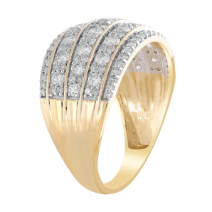 Ice Jewellery Multi Row Ring with 1.50ct Diamonds in 18K Yellow Gold -  IGR-36305-Y | Ice Jewellery Australia