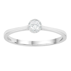 Ice Jewellery Solitaire Ring with 0.20ct Diamonds in 9K White Gold -  IGR-36412-020-W | Ice Jewellery Australia