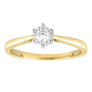 Ice Jewellery Ring with 0.15ct Diamond in 9K Yellow Gold -  IGR-36422-Y | Ice Jewellery Australia