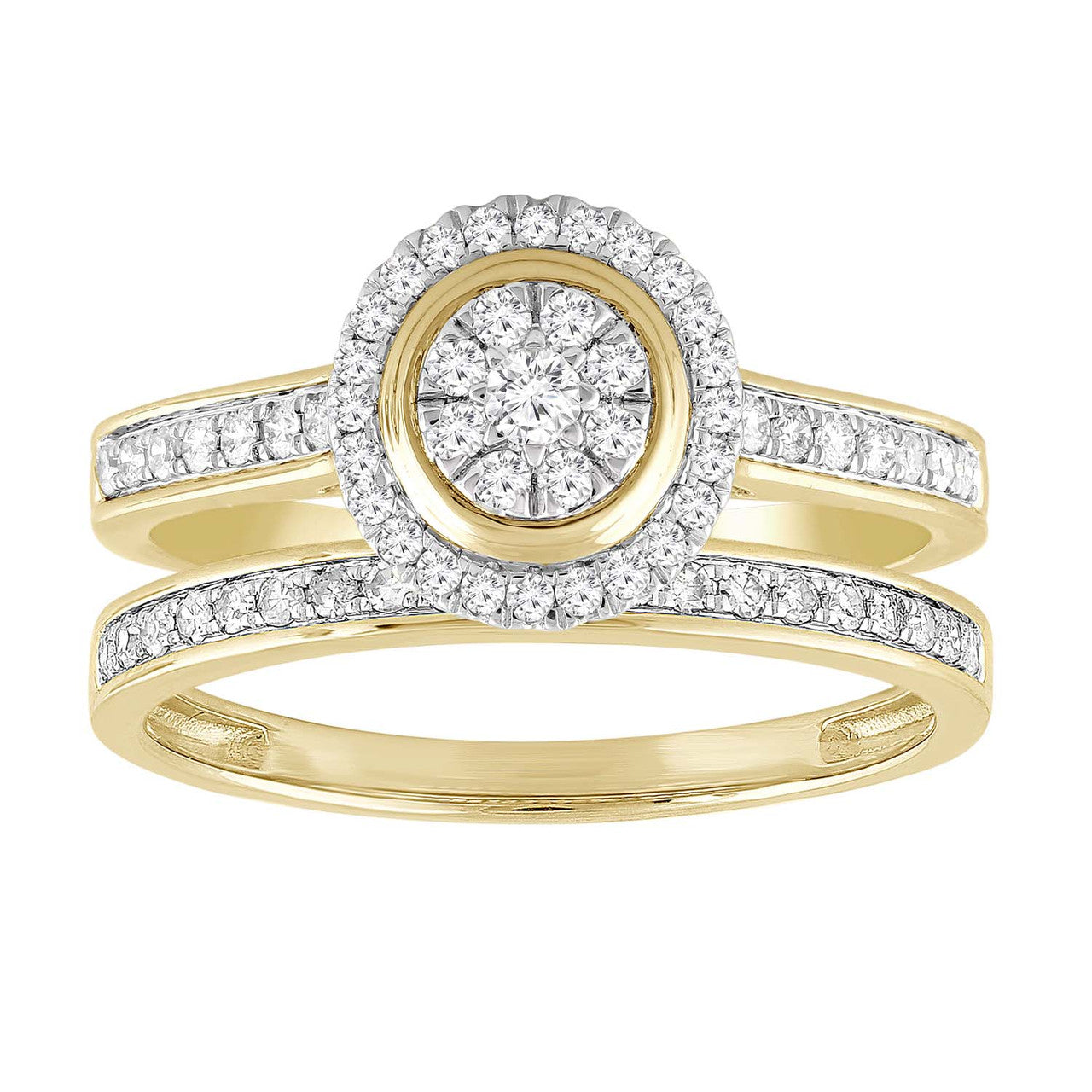 Ice Jewellery Ring Set with 0.50ct Diamond in 9K Yellow Gold -  IGR-36899-050-Y | Ice Jewellery Australia