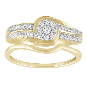 Ice Jewellery Ring Set with 0.25ct Diamond in 9K Yellow Gold -  IGR-37010-025-Y | Ice Jewellery Australia