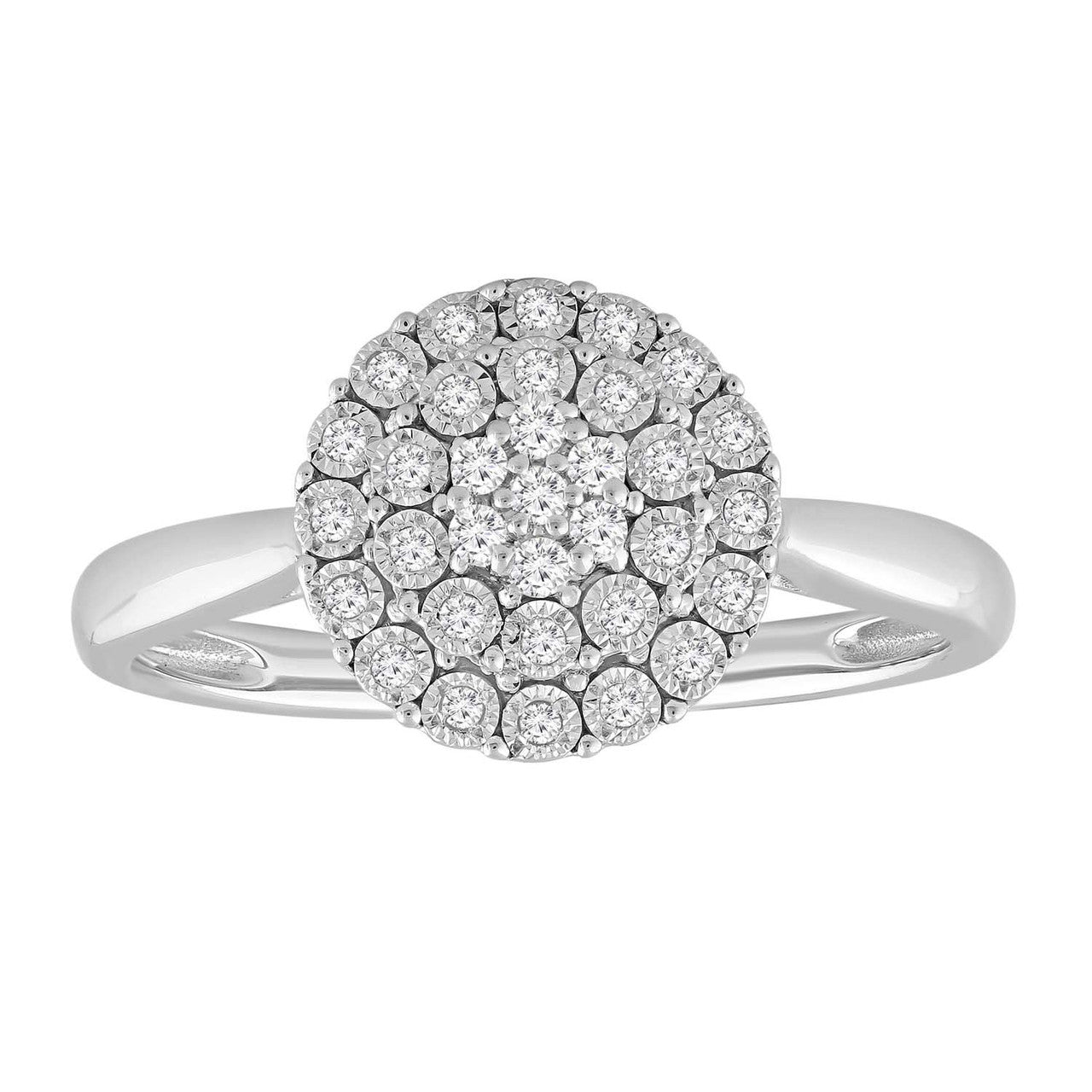 Ice Jewellery Cluster Ring in 0.15ct Diamond with 9K White Gold -  IGR-37083-015-W | Ice Jewellery Australia