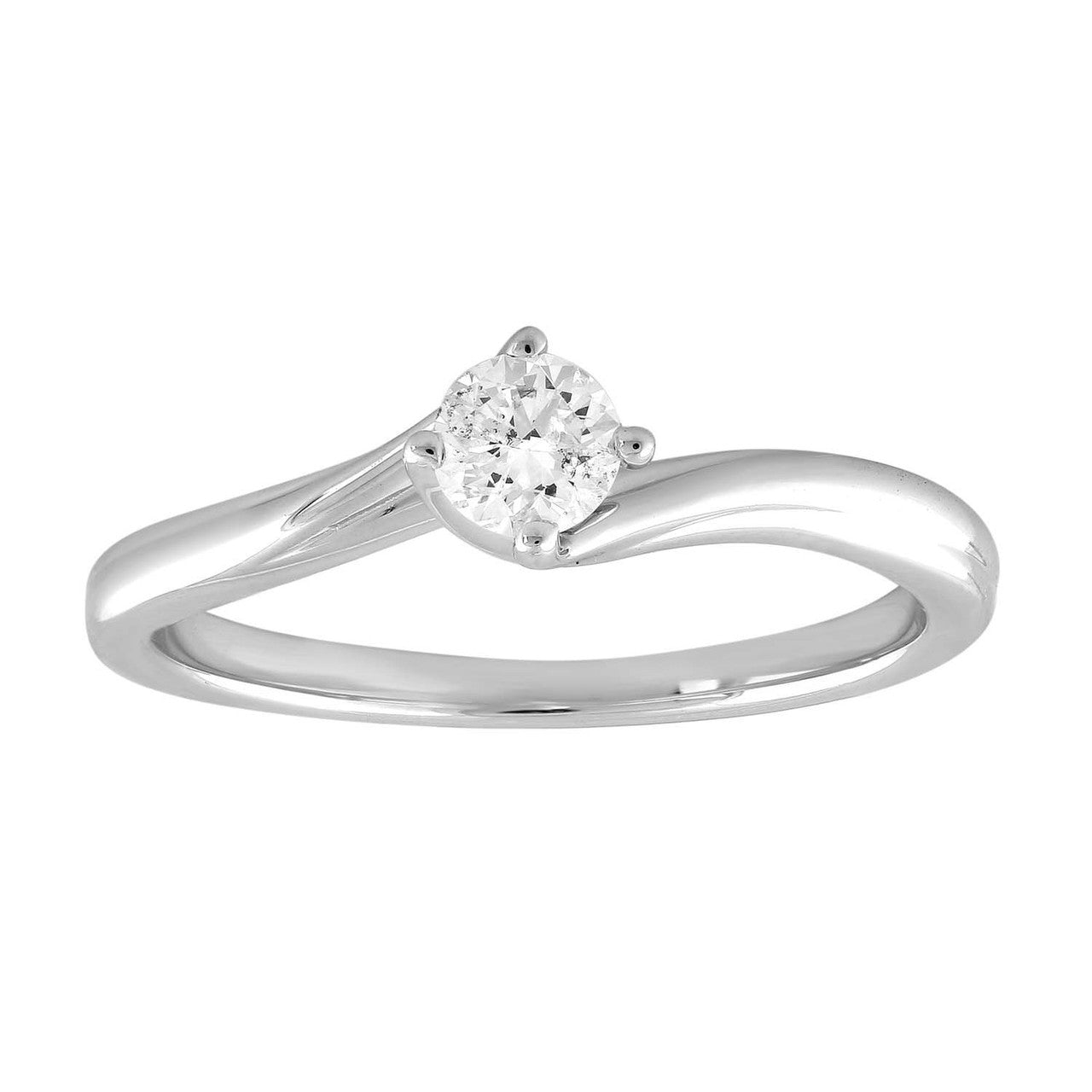 Ice Jewellery Solitaire Ring with 0.25ct Diamond in 9K White Gold -  IGR-37388-020-W | Ice Jewellery Australia