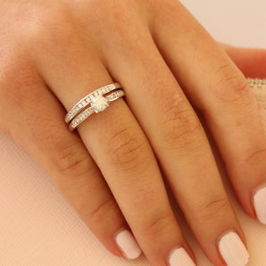 Ice Jewellery Solitaire Ring Set with 0.50ct Diamond in 9K White Gold -  IGR-37628-050-W | Ice Jewellery Australia