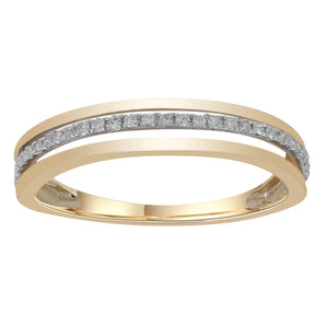 Ice Jewellery Band Ring with 0.10ct Diamonds in 9K Yellow Gold -  IGR-37911A-010-Y | Ice Jewellery Australia