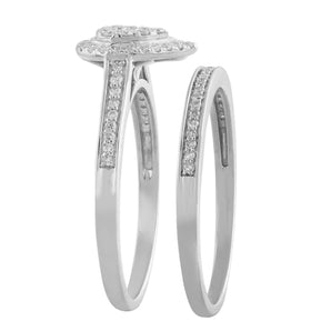 Ice Jewellery Pear Engagment & Wedding Ring Set with 0.35ct Diamonds in 9K White Gold -  IGR-38203-033-W | Ice Jewellery Australia