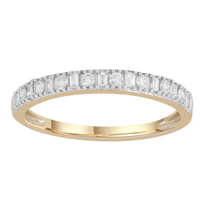 Ice Jewellery Band Ring with 0.20ct Diamonds in 9K Yellow Gold -  IGR-38244-020-Y | Ice Jewellery Australia