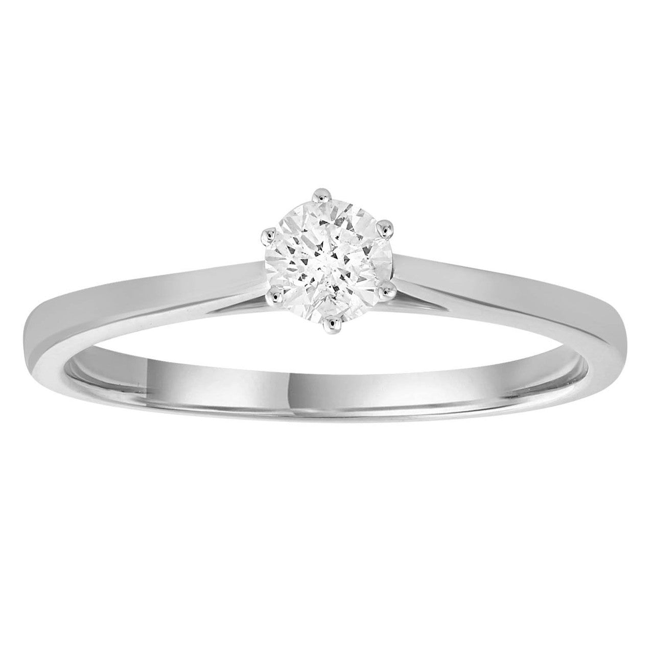 Ice Jewellery Solitaire Ring with 0.25ct Diamonds in 9K White Gold -  IGR-38249-025-W | Ice Jewellery Australia