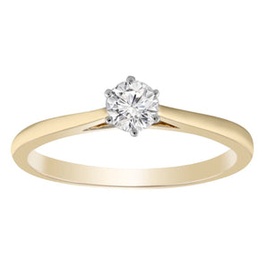Ice Jewellery Solitaire Ring with 0.25ct Diamond in 9K Yellow Gold -  IGR-38249-025-Y | Ice Jewellery Australia