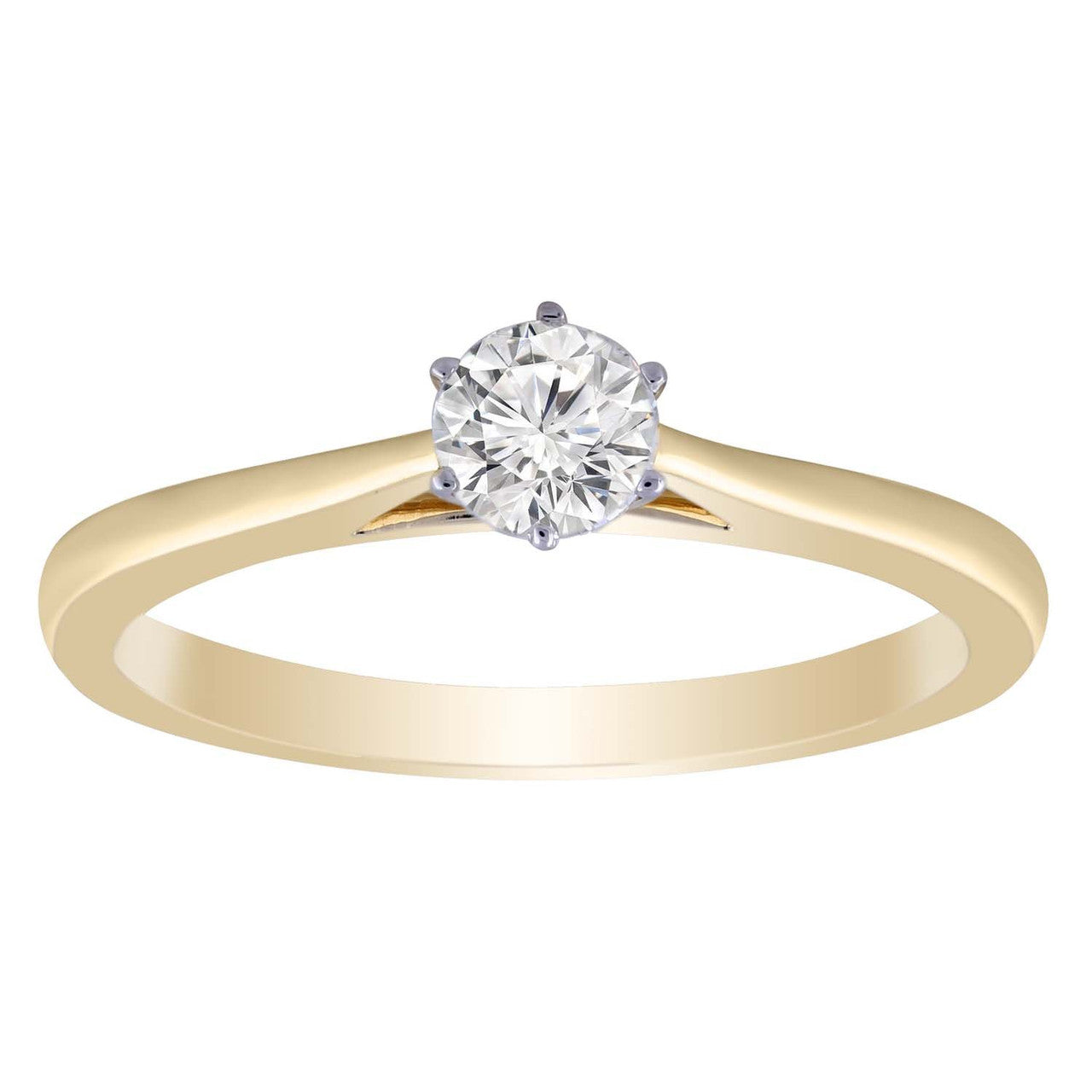 Ice Jewellery Solitaire Ring with 0.33ct Diamond in 9K Yellow Gold -  IGR-38249-033-Y | Ice Jewellery Australia