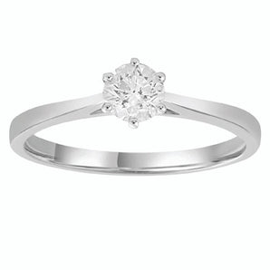 Ice Jewellery Diamond Solitaire Ring with 0.50ct Diamonds in 18K White Gold - IGR-38249-050-18W | Ice Jewellery Australia