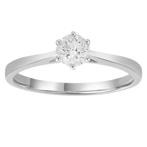 Ice Jewellery Solitaire Ring with 0.50ct Diamonds in 9K White Gold -  IGR-38249-050-W | Ice Jewellery Australia