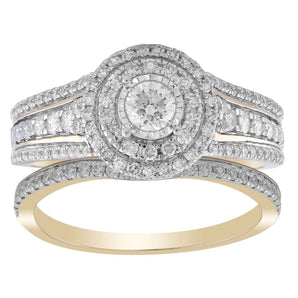 Ice Jewellery Ring Set with 1ct Diamond in 18K Yellow Gold -  IGR-38267-100-Y | Ice Jewellery Australia