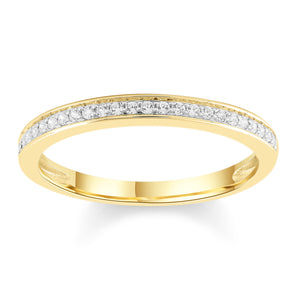 Band Ring with 0.15ct Diamonds in 9K Yellow Gold -  IGR-39560B-015-Y