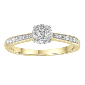 Ice Jewellery Ring with 0.25ct Diamonds in 9K Yellow Gold -  IGR-39889-025-Y | Ice Jewellery Australia