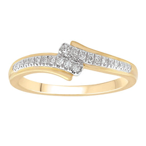 Ice Jewellery Ring with 0.10ct Diamonds in 9K Yellow Gold -  IGR-40074-010-Y | Ice Jewellery Australia