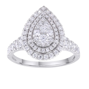 Ice Jewellery Pear Ring with 1ct Diamonds in 18K White Gold -  IGR-40136-100-W | Ice Jewellery Australia