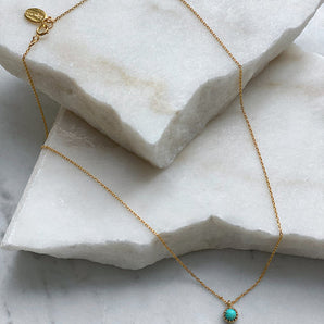 Ichu Envy Turquoise Gold Necklace - JP13104G | Ice Jewellery Australia