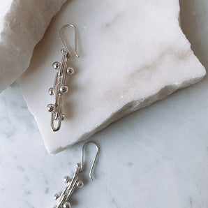 Ichu Grape Vine Silver Dangle Earrings - CH32207 | Ice Jewellery Australia