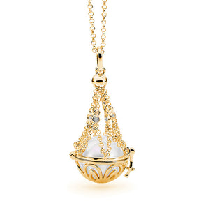 Ikecho Australia 9ct Yellow Gold 12mm Edison Pearl Necklace With Diamond 0.066ct, 50, 60, 70cm (Adjustable) - IP500-9YGD-1 | Ice Jewellery Australia