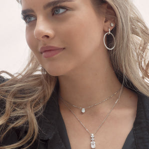 Georgini Julietta Round Drop Earrings - IE905W | Ice Jewellery Australia