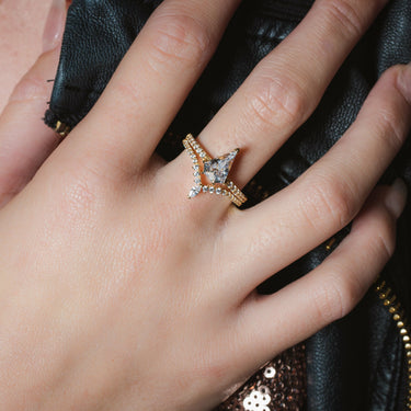 Georgini Rock Star Shield Gold Ring -  IR490G | Ice Jewellery Australia