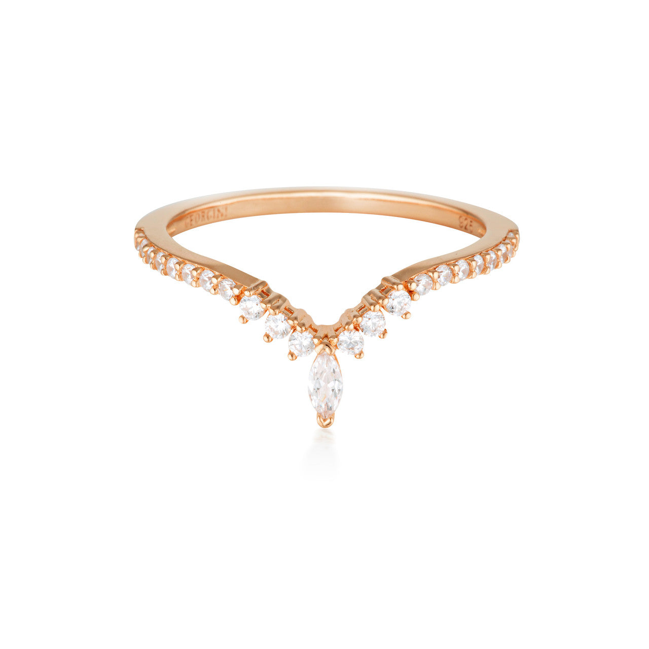 Georgini Rock Star Tiara Rose Gold Ring -  IR491Rg | Ice Jewellery Australia