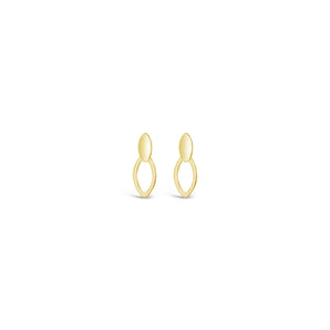 Ichu Double Oval Earrings Gold - JP7007G | Ice Jewellery Australia