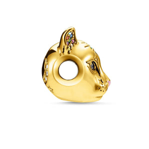 THOMAS SABO Magical Cat Yellow Gold Plated Karma Bead - K0327-471-7 | Ice Jewellery Australia