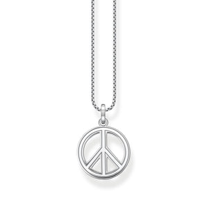 THOMAS SABO Necklace with Pendant Peace-Sign Silver Blackened