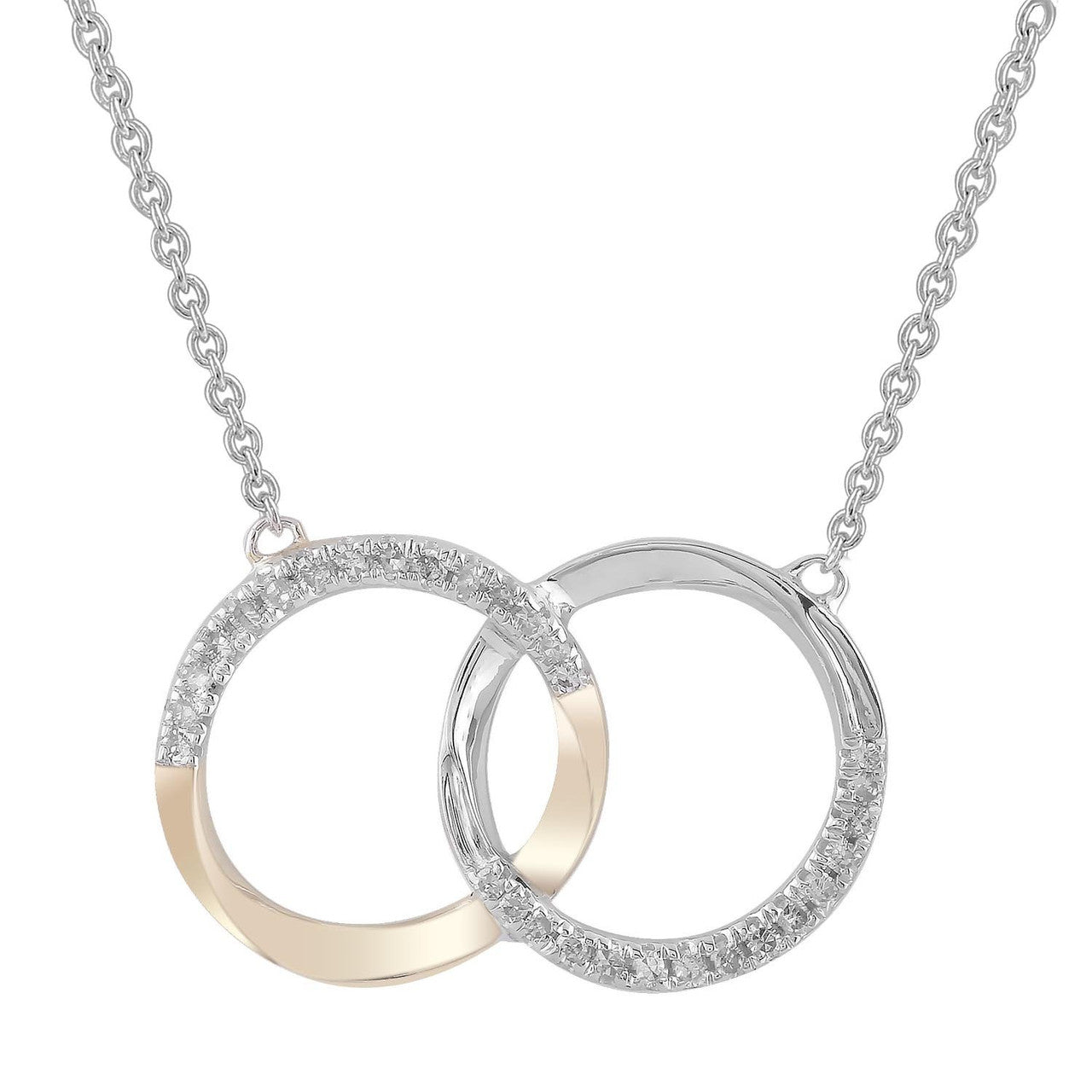 Ice Jewellery Necklace with 0.10ct Diamonds in 9K Yellow & White Gold | Ice Jewellery Australia