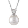 Ice Jewellery Diamond Pearl Necklace with 0.03ct Diamonds in 9K White Gold - N-20565-003-W | Ice Jewellery Australia