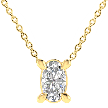 Ice Jewellery Diamond Oval Necklace with 0.25ct Diamonds in 9K Yellow Gold - N-22172-025-Y | Ice Jewellery Australia