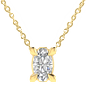 Ice Jewellery Diamond Oval Necklace with 0.25ct Diamonds in 9K Yellow Gold - N-22172-025-Y | Ice Jewellery Australia