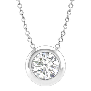 Ice Jewellery Diamond Round Necklace with 0.20ct Diamonds in 9K White Gold - N-22173-020-W | Ice Jewellery Australia