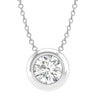 Ice Jewellery Diamond Round Necklace with 0.20ct Diamonds in 9K White Gold - N-22173-020-W | Ice Jewellery Australia