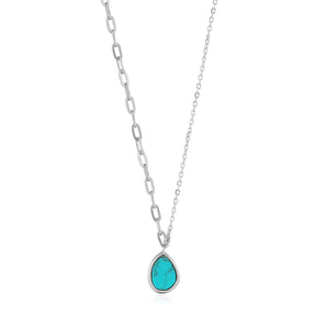 Ania Haie Silver Tidal Turquoise Mixed Link Necklace | Ice Jewellery Australia
