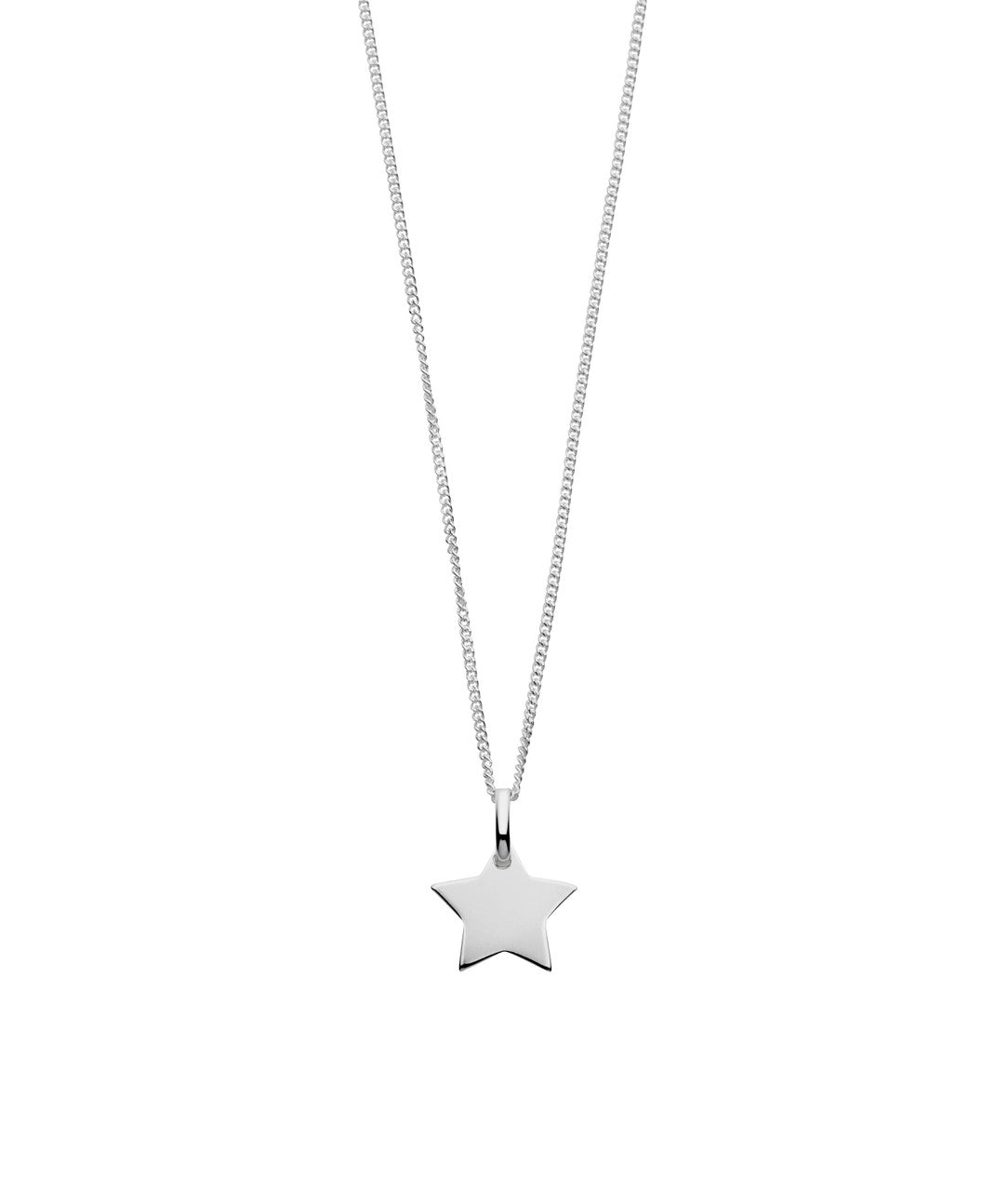 Ice Jewellery Sterling Silver Flat Star Necklace 40cm+ 5 Length - N109 | Ice Jewellery Australia