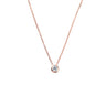 Ice Jewellery Sterling Silver Necklace With Bezel Set Cubic Zirconia Pendant in Rose Gold - N320RG | Ice Jewellery Australia