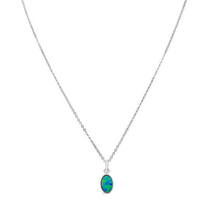 Ichu Oval Opal Silver Charm - OP5005 | Ice Jewellery Australia