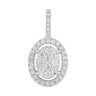 Ice Jewellery Oval Pendant with 0.15ct Diamonds in 9K White Gold | Ice Jewellery Australia