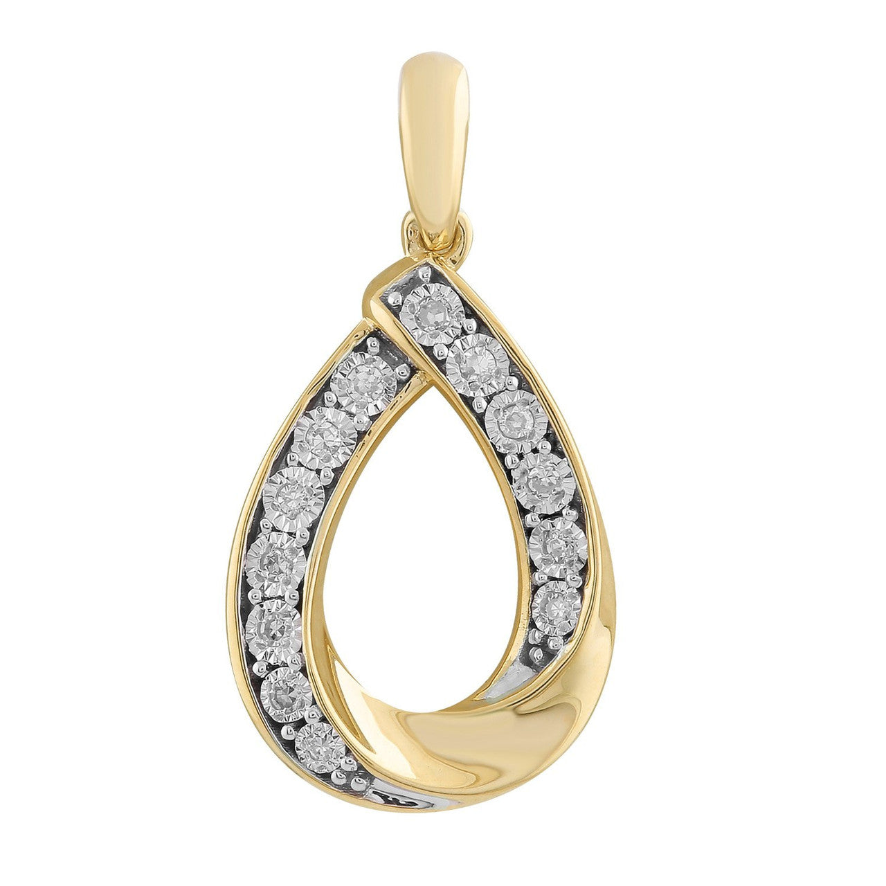 Ice Jewellery Pendant with 0.06ct Diamonds in 9K Yellow Gold | Ice Jewellery Australia