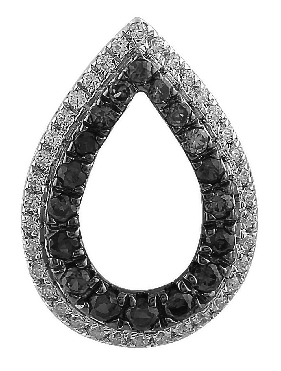 Ice Jewellery Black & White Diamond Pendant with 0.27ct Diamonds in 9K White Gold | Ice Jewellery Australia