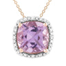 Ice Jewellery Pink Amethyst Necklaces with 0.05ct Diamonds in 9K Rose Gold | Ice Jewellery Australia